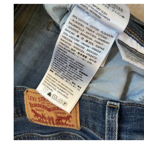 Levi’s Classic Straight Mid Rise Blue Jeans | Stretch Denim Size 12 - Picture 5 of 5